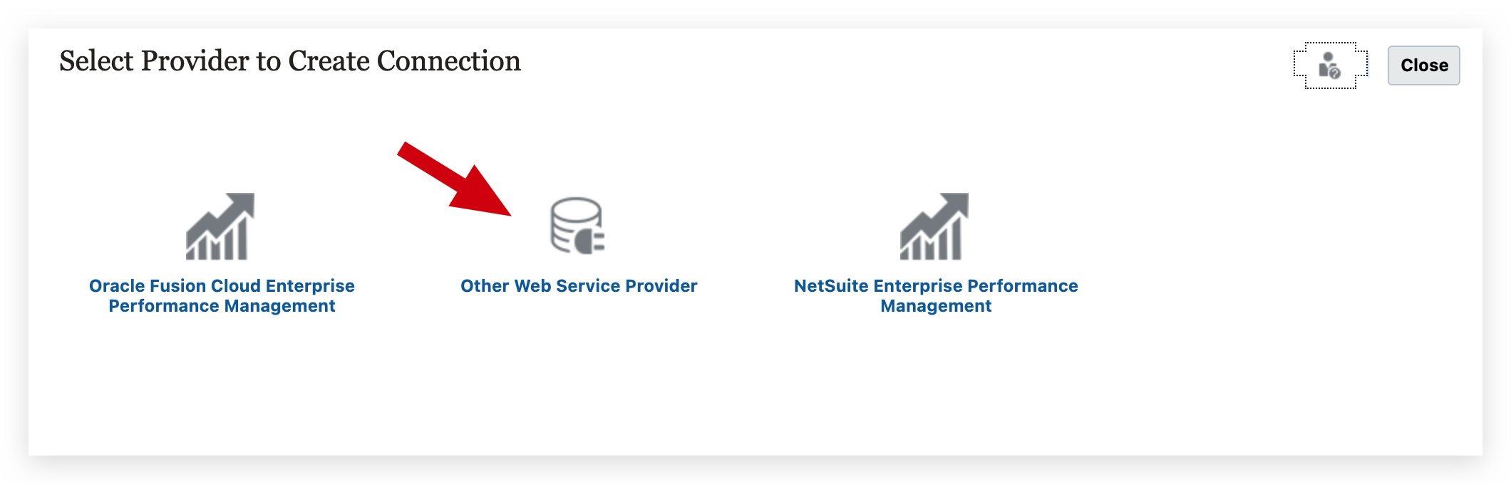 Select Other Web Service Provider